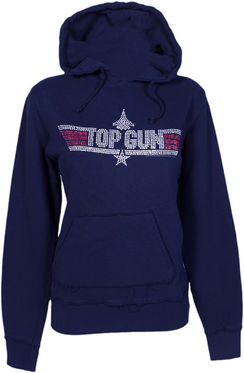 Famous Forever Ladies Heavyweight Diamante Top Gun Hoodie from
