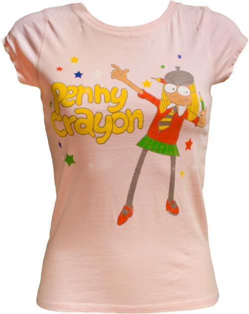 Ladies Light Pink Penny Crayon T-Shirt from Famous Forever