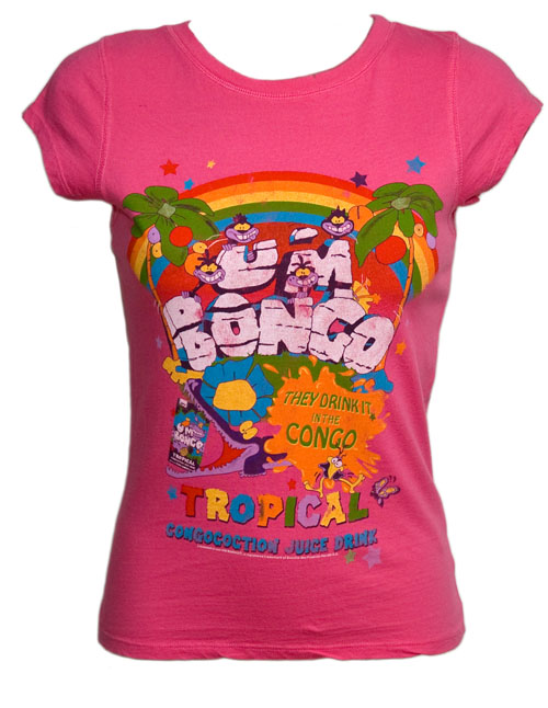 Famous Forever Ladies Um Bongo Tropical Congocoction Pink T-Shirt from Famous Forever