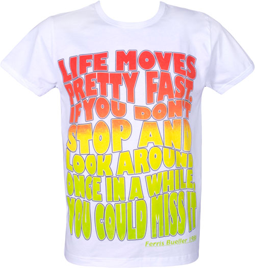 Famous Forever Men` Ferris Bueller Life Moves Pretty Fast T-Shirt from Famous Forever