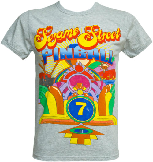 Famous Forever Men` Grey Sesame Street Pinball T-Shirt from Famous Forever