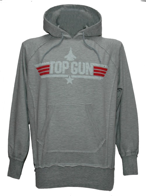 Men` Grey Top Gun Logo Hoodie from Famous Forever
