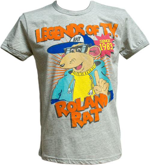 Famous Forever Men` Marl Grey Roland Rat Legends Of TV T-Shirt from Famous Forever