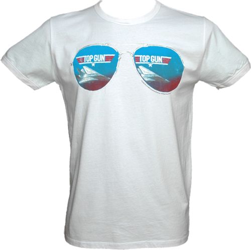 Famous Forever Men` Top Gun White Aviator T-Shirt from Famous Forever