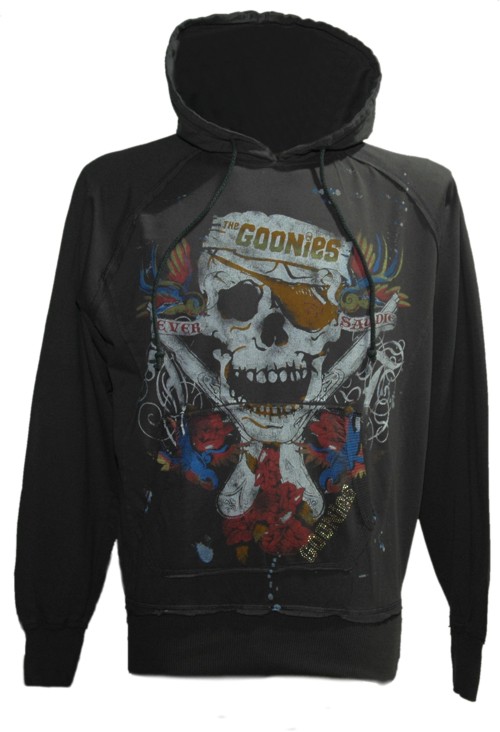 Famous Forever Men` Washed Black Goonies Tattoo Hoodie from Famous Forever