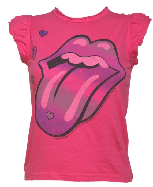 Rolling Stones Ladies Frill Sleeved T-Shirt from Famous Forever