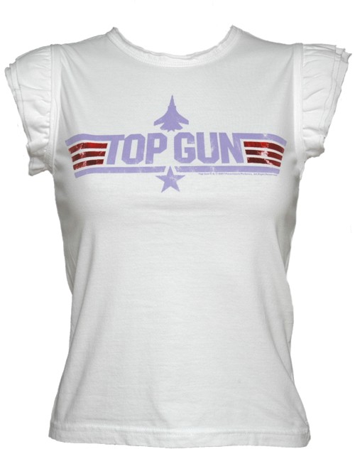 Famous Forever Top Gun Frill Sleeved Ladies T-Shirt from Famous Forever
