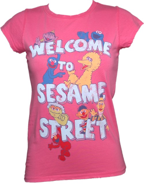 Famous Forever Welcome To Sesame Street Ladies T-Shirt from Famous Forever