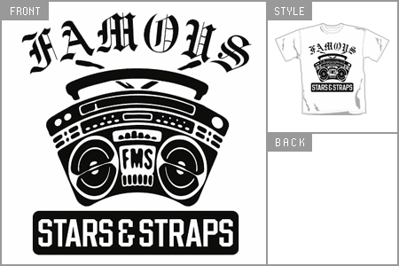 Stars and Straps (Boom Box) White T-Shirt
