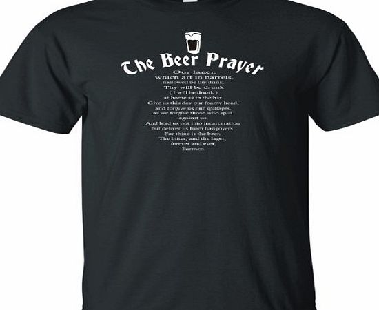Famousfx Available in 8 COLOURS. The Beer Prayer T-shirt drinking slogan boozing joke tee alcohol saying present gift mens womens unisex new top saying tee-shirt 8 COLOURS. (X-Large, Black)
