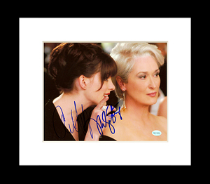 Anne Hathaway and Meryl Streep signed 8x10and#39;and39; photo
