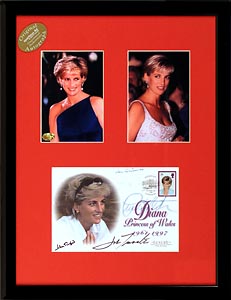 FamousRetail Diana 1st Day Cover signed by John Travolta, John Gielgud and Alec Guinness
