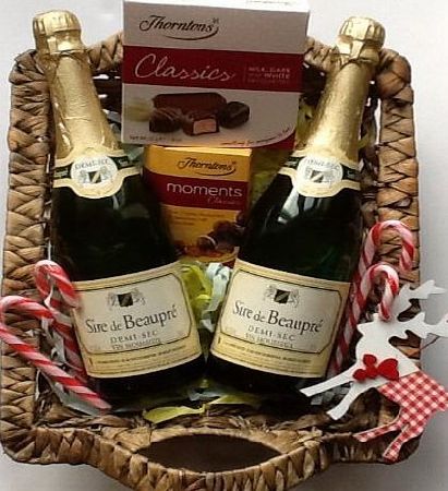 Sparkling French White Wine & chocolates hamper for 2 - free gift wrapping