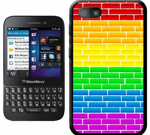 Fancy A Snuggle Gay Pride Rainbow colour Brick Wall Hard Case Clip On Back Cover For Blackberry Q5