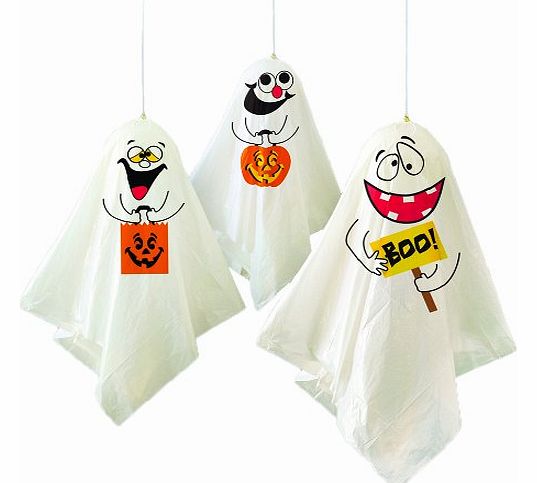 Fancy Functions 3 HANGING HALLOWEEN GHOST BALLOON DECORATIONS