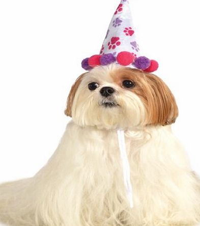 Fancy Me Pet Dog Cat Animal Spotted Happy Birthday Hat Fancy Dress Costume Outfit S/M amp; M/L (Girl Style, S/M)