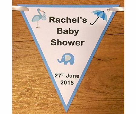 Fancy Pants Store BABY BLUE BABY SHOWER BUNTING BOY FLAG BANNER PERSONALISED DECORATION PB106BL