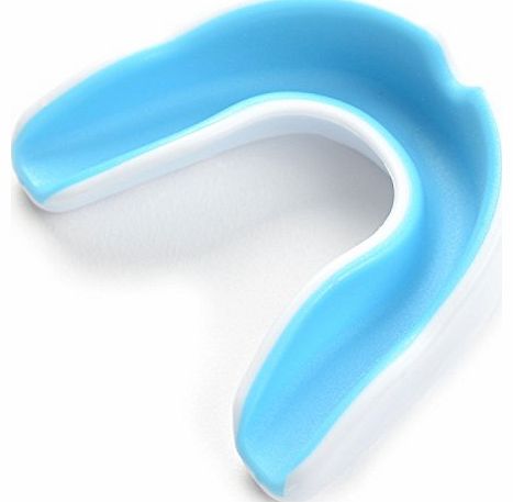 Generic Shock Sports Gum Shield Mouth Guard Piece for Boxing-Blue White