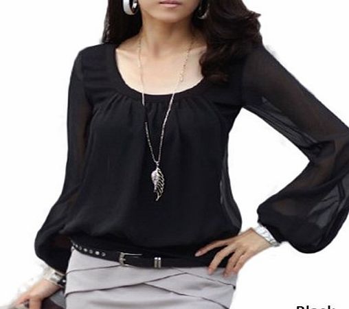 fancyqube Round Neck Chiffon Blouse Shirt Top WF-120