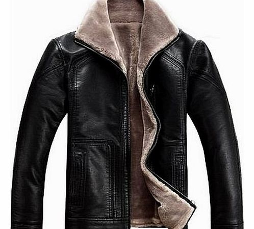 Winter Warm Mens Genuine Leather Sheep Skin Lamb Fur Jacket Coat