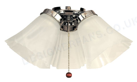 Fantasia Crescent chrome ceiling fan light kit.