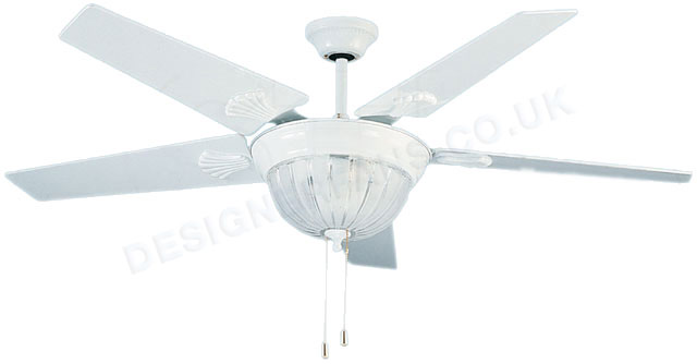 Savannah 52 inch white ceiling fan light.