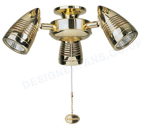 Sorrento polished brass ceiling fan