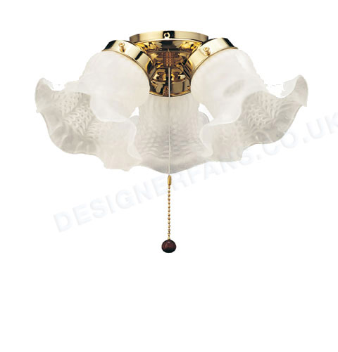 Fantasia Tulip polished brass ceiling fan light