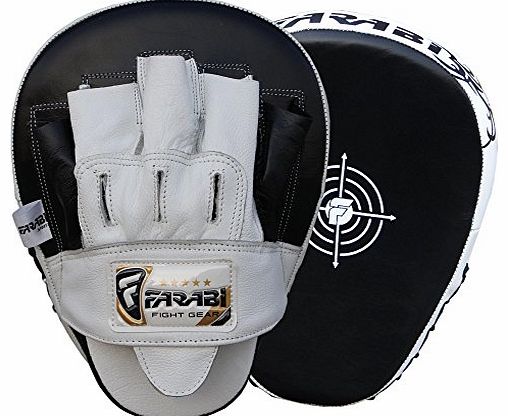 Farabi Sports Curved Focus Pads, Hook & Jab Mitts, Boxing Training Pads made with genuine cowhide leather.