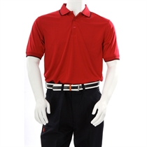 Farah Golf birdseye short sleeve polo red