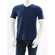 Farah Vintage V Neck T Shirt Navy