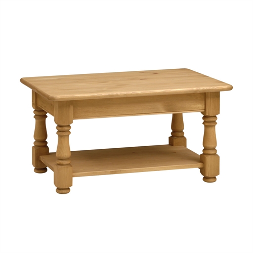 Farmhouse Pine Coffee Table with Shelf 921.407