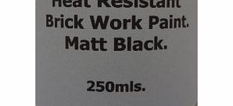 Fascinating Finishes Ltd 1 x 250ml Matt Black Heat Resistant Wall Paint. For Wood Burner Stove Alcove. Brick, concrete, plaster, cement board, rendering, metal, timber etc.