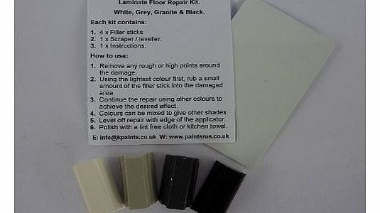 1 x White Grey Black Granite Laminate Floor & Worktop Repair Kit