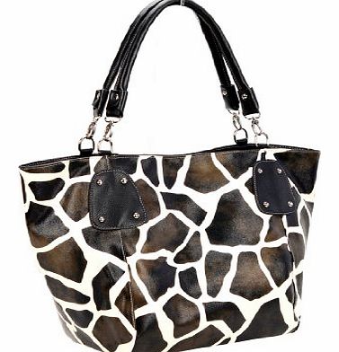 FASH Giraffe Print Faux Leather Tote Handbag-women Hand Bag,casual Bag,girls College Bag,shopping Bag