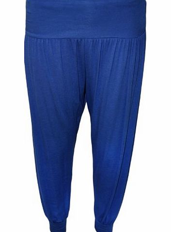 Fashion 4 Less New Womens Harem Alibaba Baggy Loose Trouser Pants For Ladies Size 8-14 (ML-(12-14), Royal Blue)