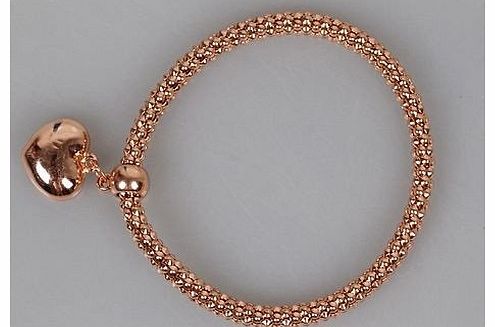 Fashion Jewelry Charm Heart Rose Gold Snake Chain Bracelet