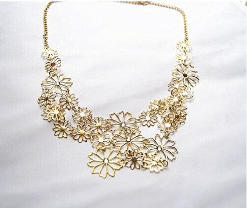 Fashion Necklace JA312 Womens 2014 Fashion Summer Sweet Design Flower Long Necklace, Elegant Costume Necklace