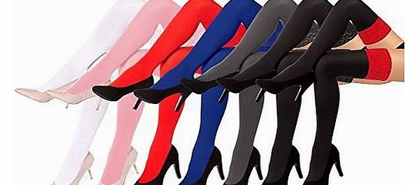 FashionLegs OPAQUE HOLD UPS DOUBLE SILICONE LACE TOP (Small)