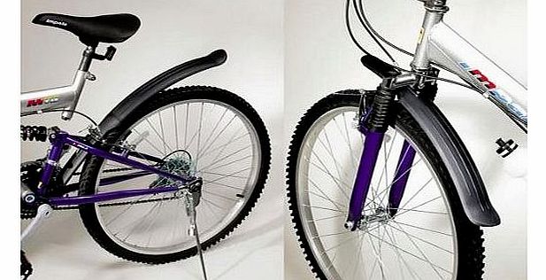 Replacement Front and Rear Mudguards for Mountain Bike (To Fit 24`` and 26`` wheels)