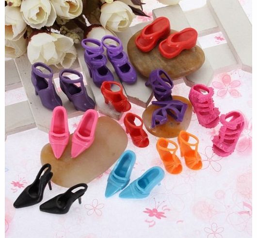 10 Pairs Of Mixed Fashion Shoes High Heels Sandals For Barbie Sindy Doll Outfit Dress Toy