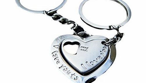 fat-catz-copy-catz 15 different designs of Lovers couples set of 2 cute silver tone heart amp; key jigsaw keyrings love you forever male amp; female valentine gift idea - by Fat-catz-copy-catz (Lovers No: 77)