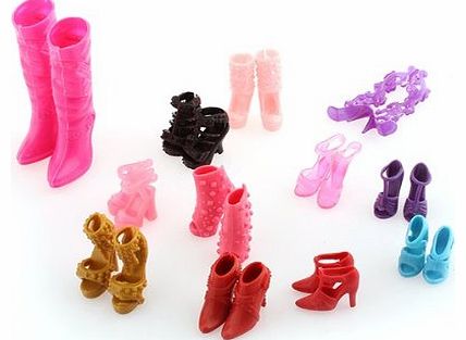 24Pcs=12Pairs Different Color Mix Shoes Boots For Barbie Dolls Hot