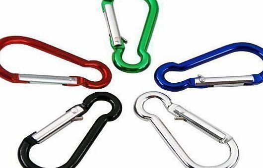 5 or 10 Carabiner Caribiner Clip Hook for Camping Keyring Sports - by Fat-catz-copy-catz (5 carabiner hooks)