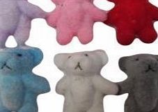 5 or 10 small tiny felt miniature dolls house craft teddy bears 1/12th scale various colours 1.4`` tall - by Fat-catz-copy-catz (5 bears mixed colours)