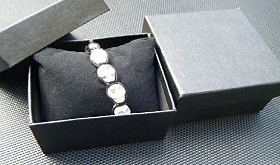 5 x Black quality jewellery watch bracelet ring necklace gift boxes luxury padded insert 8.5cm x 8cm x 5cm posted from London by Fat-catz