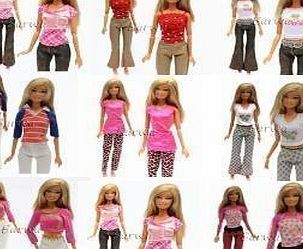 5 x Randomly selected Barbie Sindy dolls trouser outfit set & 5 pairs of shoes/boots - posted from London by Fat-Catz