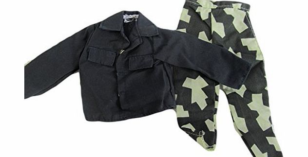 Barbie Ken Action Man G.I. Joe Doll clothes Black Camouflage Jacket amp; Trousers 2 piece outfit (Not Mattel) by Fat-Catz-copy-catz
