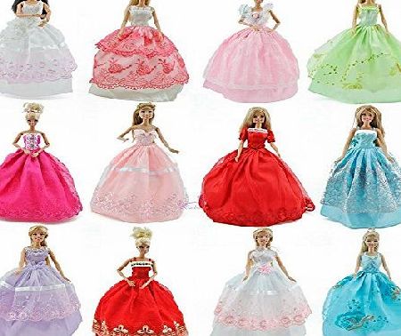 Set of 5 Randomly Selected Barbie Sindy sized dolls ball gown evening wedding fairy dresses- posted from London by Fat-Catz