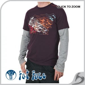 Fat Face T-Shirts - Fat Face Linear Map Long